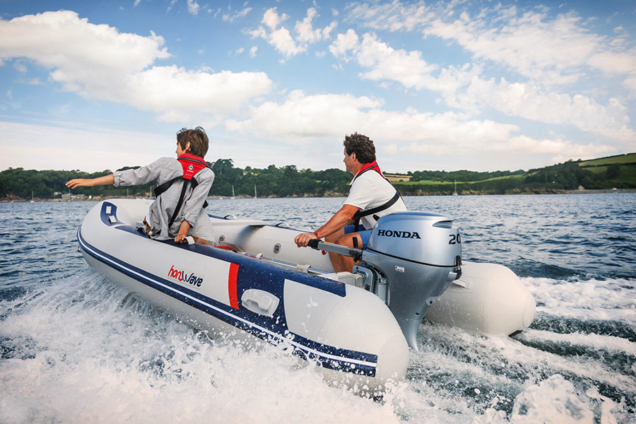 Ponton składany honWave z silnikiem zaburtowym Honda BF 20